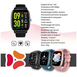 Smartwatch Full Touch/ Smart notification/ Nero SGS mod. STYLE